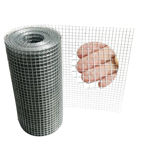 Galvanized Welded Wire Mesh Roll, 8in x 35ft, 1/4 Inch 23 Gauge Hardware Cloth - Garden Fencing for Rabbits, Chickens, Snakes, Gophers, Raccoons & Small Critters - Cage, Enclosure, Pest Barrier