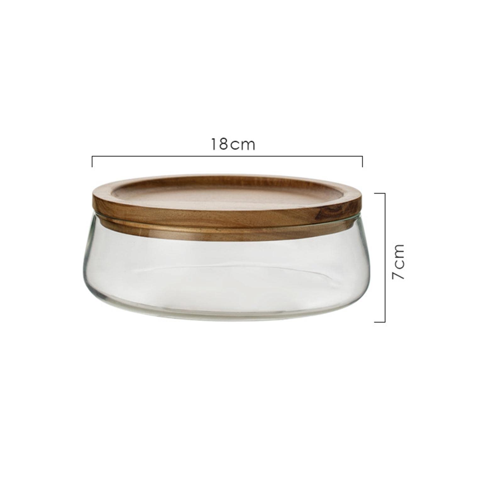 F Fityle Bol de Conservation de Fruits Secs Plat Verre Plateau Bois Boîte Alimentaire Finition Résistante Adaptée Conservation Noix Fruits Rangement Bureau Cha, A, Petit