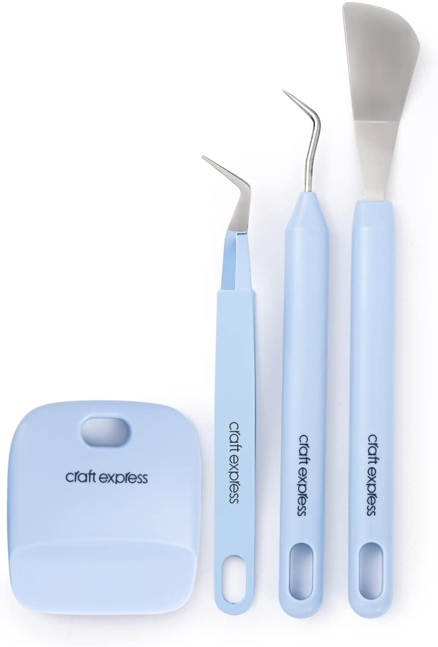 Craft Express4 Piece Vinyl Tool Kit - All in One Tools for Applying Vinyl Stickers and Graphics - Use for Scrapbooking, Sewing, and Lettering