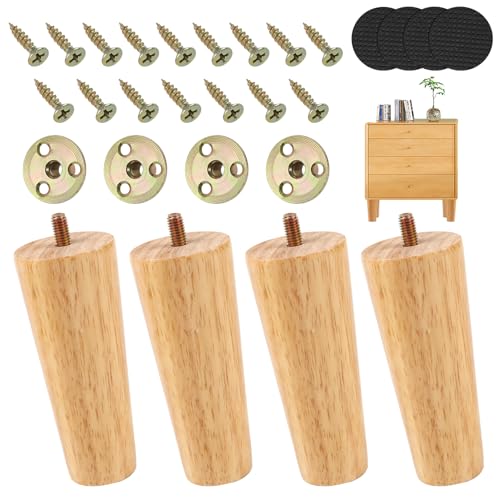 4 Pieces Wooden Furniture Legs, Wooden Furniture Feet, Wooden Furniture Legs, Dresser Legs Replacement Feet, Furniture Feet Replacement Legs for Furniture, Chairs, Sofas, Tables, Bedside Tables (12cm) 4 Pieces Wooden Furniture Legs, Wooden Furniture Feet, Wooden Furniture Legs, Dresser Legs Replacement Feet, Furniture Feet Replacement Legs for Furniture, Chairs, Sofas, Tables, Bedside Tables (12cm)