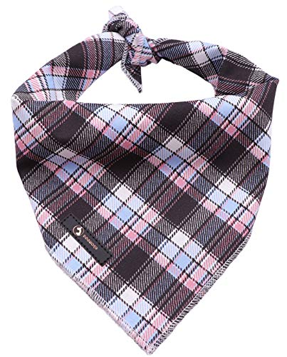 DOGWONG Cotton Dog Bandana Comfortable Dogs Bibs Scarf Reversible Adjustable Dog Bandana Square Dog Kerchief for Small Medium Large Dogs and Cats