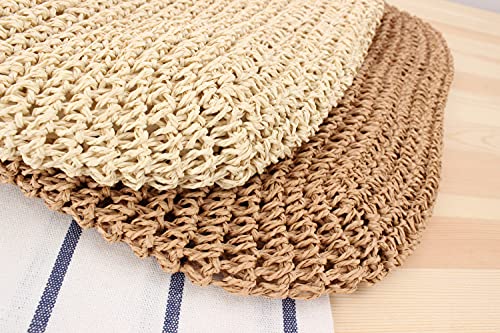 Image of Naimo Women Straw Beach Shoulder Bag Woven Tote Handbag Large Handmade Weaving Summer Casual Hobo Bag