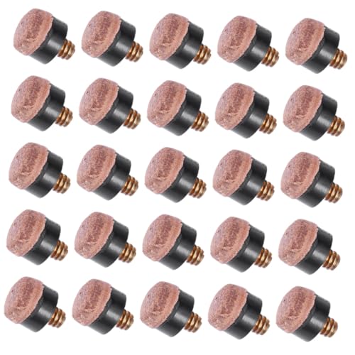 VICASKY 25Pcs Leather Pool Tips Replacement Screw Billiard Tips for Easy Installation Durable and Lightweight for Snooker and Pool Games Enhance Your Game Experience
