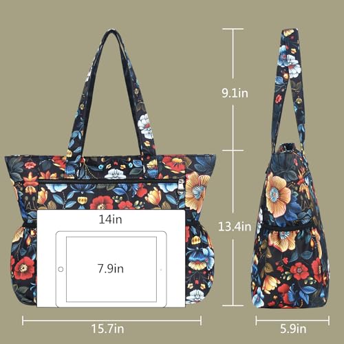 Image of CLOUDMUSIC Shoulder Tote Bag For Nurses Teachers Work Gym Travel Beach Women With Large Capacity Waterproof