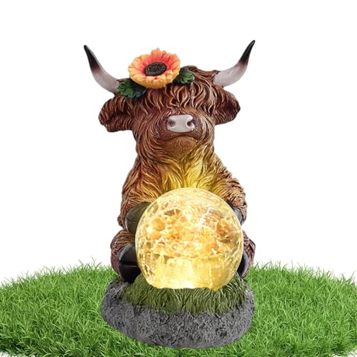 Farol para exteriores, faroles solares de vaca para exteriores, lámpara decorativa, estatuas de animales, decoración de jardín, iluminación de paisaje, impermeable, arte de patio para mamá, mujeres