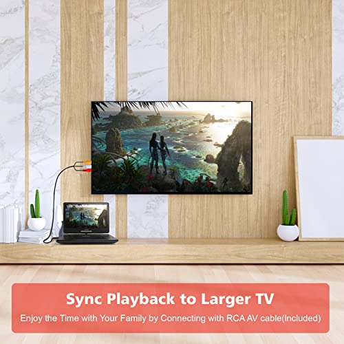 Image of 17 inch Portable DVD Player with Headphones,14.1 inch Large HD Screen with Extra Carrying Bag,4-6 Hours Rechargeable Battery,Support HDMI in /USB /AV-in /Out and Multiple Disc Formats,High Volume Speaker,Black