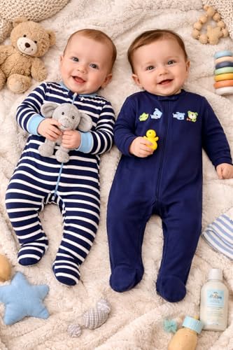 Image of TuddyBuddy 100% Cotton Multi Color Zipper Romper Sleepsuit /Romper /Jumpsuit for Baby Boy & Baby Girl