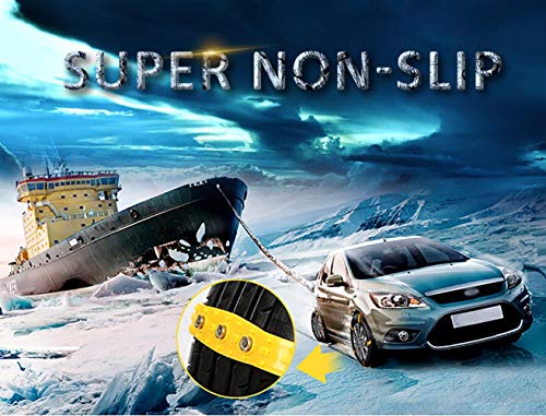 Car Snow Chains Snow Tire Chains for Anti-Slip Car Chains Car Emergency Chains All Season Anti-Skid Snow Cables Car SUV Tire Cables (Yellow, for Tire Width: 185-295mm/7-11\'\') - Thumbnail 7