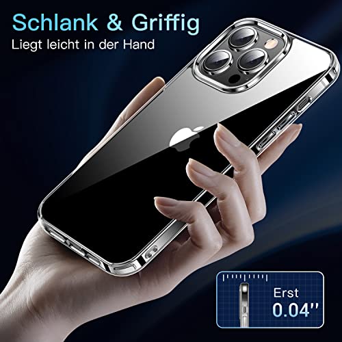 CASEKOO-Crystal-Clear-Kompatibel-fuer-iPhone-13-Pro-Huelle-Nie-Vergilbung-Unzerstoerbarer-Militaerschutz-Stossfeste-Kratzfeste-Schutzhuelle-Transparent-Case-Duenne-Handyhuelle-iPhone-13-Pro-Durchsicht