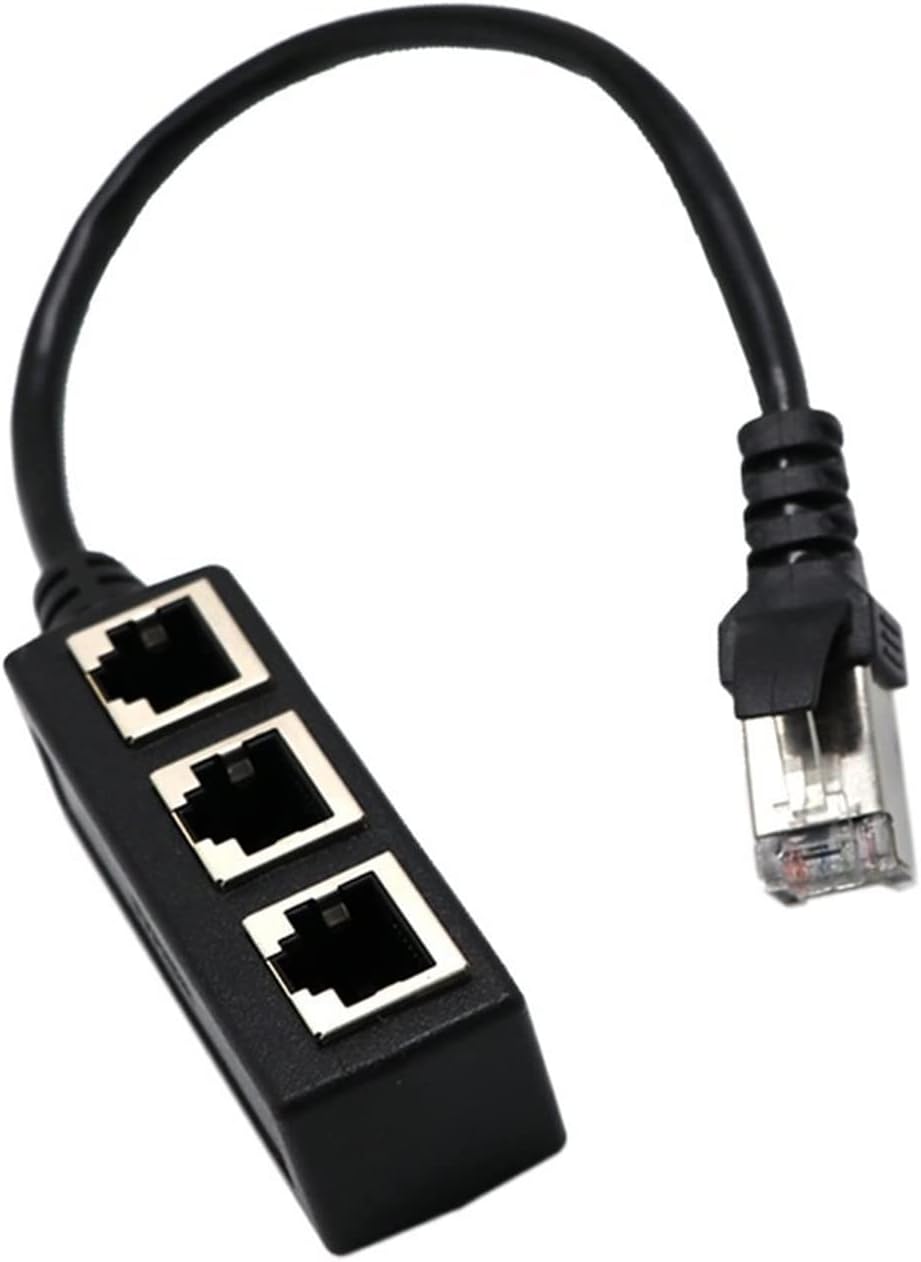 Splitter Ethernet RJ45 Cable Adapter 1 to 3 Port LAN Network Plug Connector Compatible with Networking Extension 1 Male to 2/3 Female Hot (Color : 1 to 3)