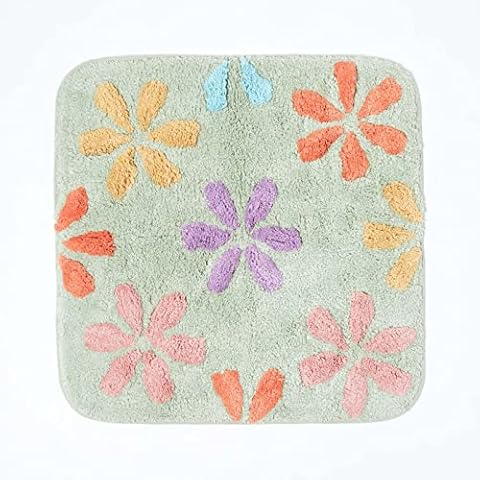 HOMESCAPES Super Absorbent Cotton Shower Mat Cover