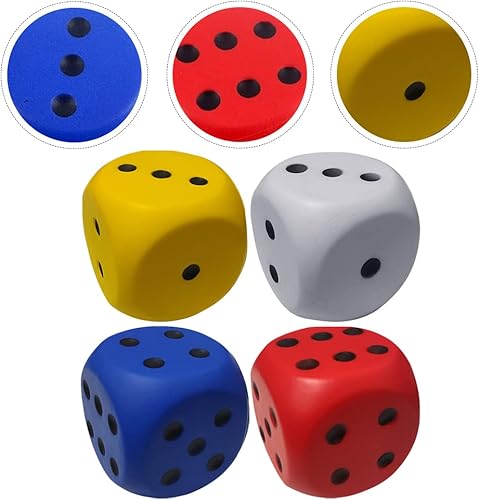 Miniatura 6 de LUOZZY 4 dados de espuma dados de esponja de poliuretano juguetes de bola de descompresión dados de esponja para suministros de fiesta de juegos de