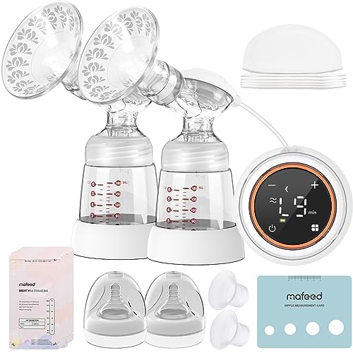 Image of Breast Pump Electric, Wearable Breast Pump Baby Breastfeeding, Strong Suction 4 Mode & 9 Levels, Double|Portable Breast Pump Painless & Low Noise 18|21mm Flanges Fit Different Moms