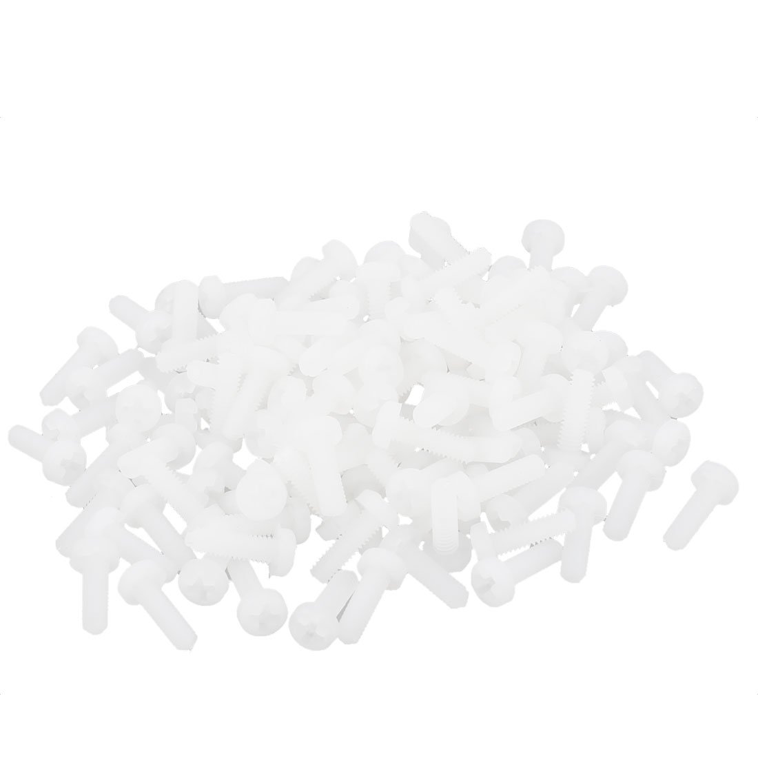 Sourcingmap M2.5 x 8mm Nylon 6/6 Phillips Drive Machine Screw Grey White 100pcs