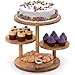 KIEHUA家庭用デスクトップ装飾収納トレイ多層木製、多層ラック、ペストリーラウンド高さラック、ケーキ