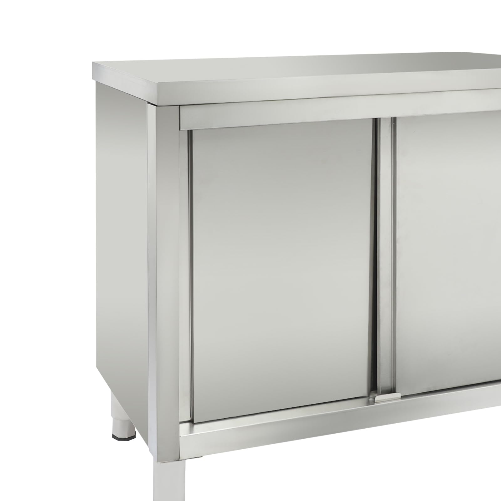 Armadio da lavoro con ante scorrevoli, piano da lavoro in acciaio inox, armadio con piano da lavoro per cucina, armadio autoportante in acciaio inox, tavolo in acciaio inox per cucina