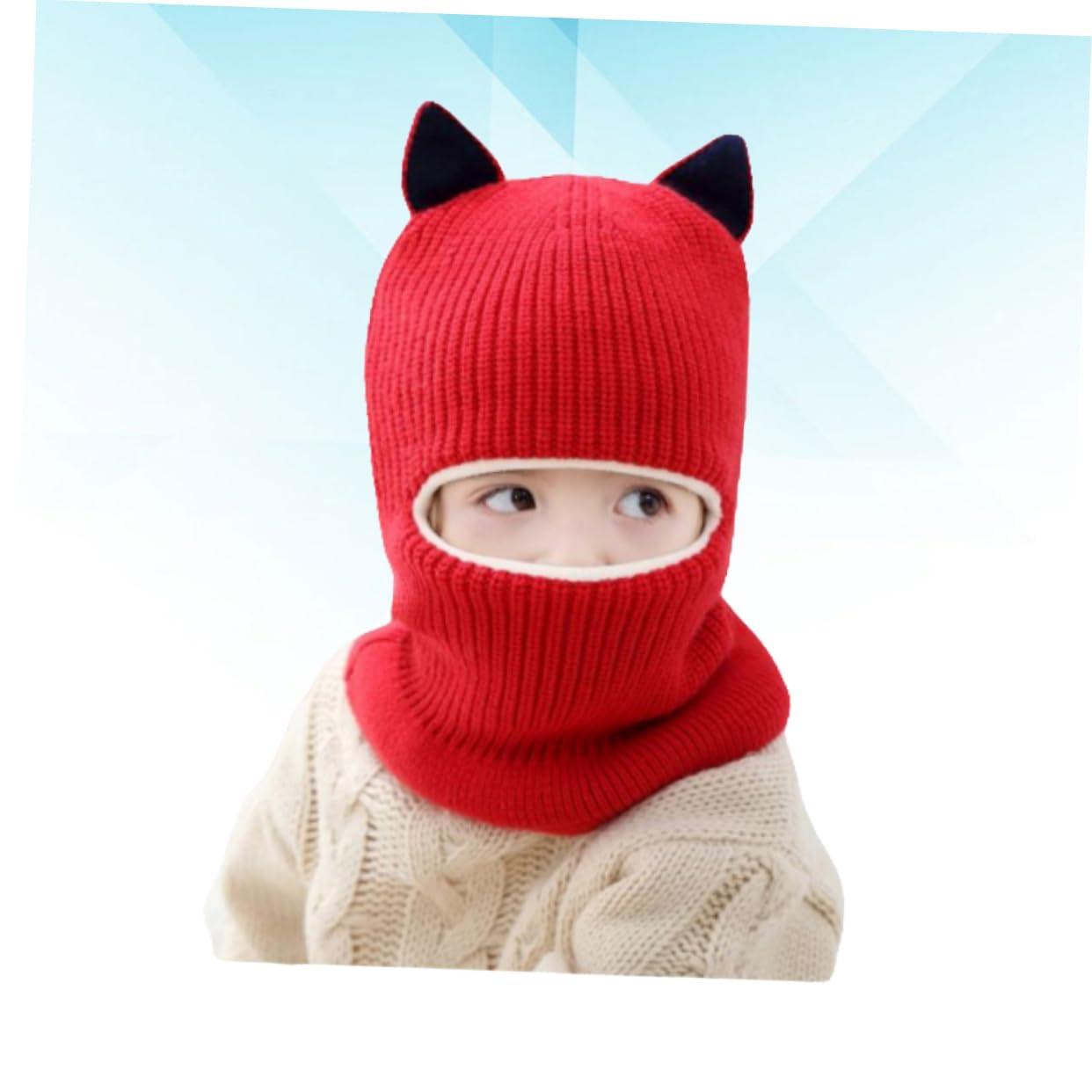 LIFKOME Hat Beanie with Winter Knit Cap for Kids Windproof Wool Hat Scarf Wrap