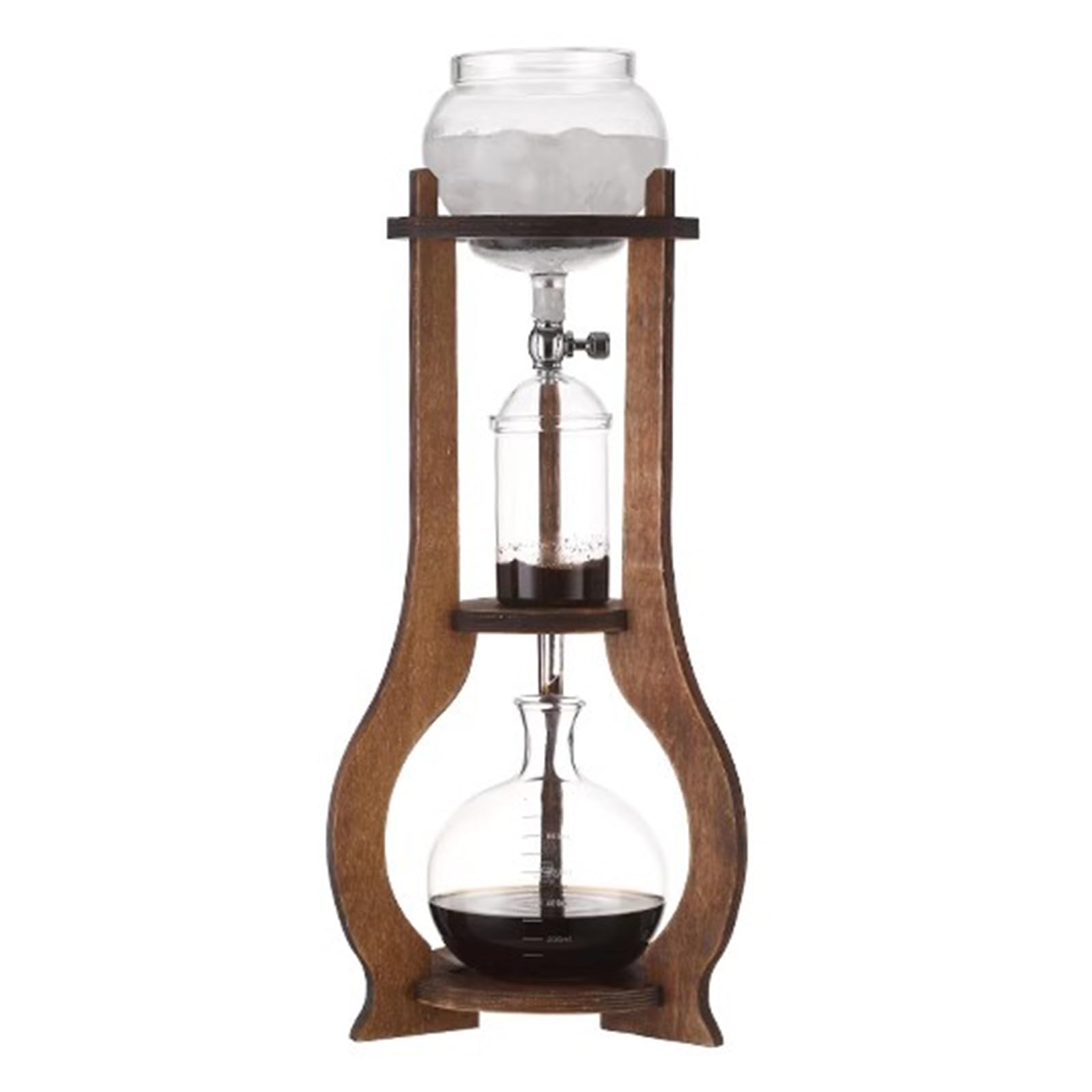 Cold Brew Drip Tower, 800 Ml Macchine per caffè Freddo Manuali con Tecnologia Slow Drip, con Gocciolatoio Regolabile, Staffa in Legno, per Uffici Domestici E Caffetterie
