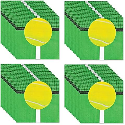 Havercamp Tennis Beverage Napkins (48 pack)! 48 Tennis Cocktail Napkins in authentic, high resolution Tennis Ball action. Dimensions 5”x 5” Folded. Part of the Tennis Party Collection Cover