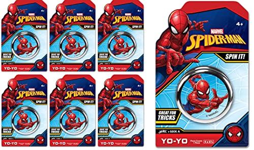 JA-RU Marvel Avengers & Spiderman Yo-Yos for Kids (6 Yoyos Assorted) Professional & Beginner Yo-Yos. Classic Super Hero 90s Toys Nostalgia. Birthday...