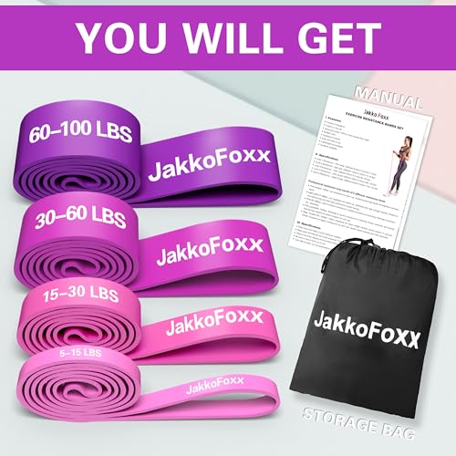 Image of Resistance Bands,Pull Up Bands,Stretching Assist Bands Set for Men & WomenPortable Exercise, Muscle Training,Physical Therapy,Exercise Workout Bands for Working Out