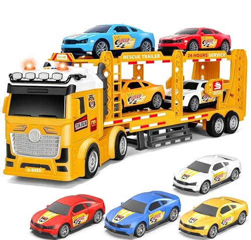 Carrier Truck Race Car Toys - image 1