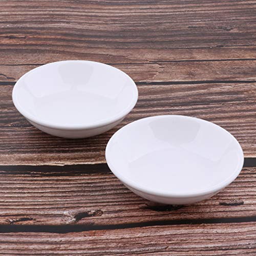 Fityle 2 Pack White Professional Round Ceramic Dish Tray Bowl Lid For Electric Oil Aromatherapy Burner Warmer Fragrance Scent Diffuser(3.8 inch)