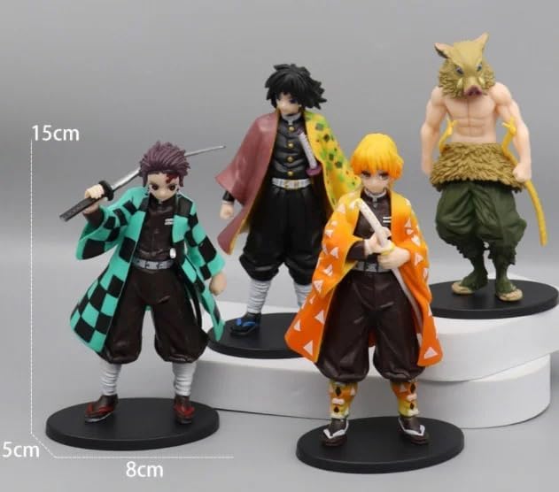 Image of Mini Action Figures, Multiple Character Collectible Set, Car Dashboard, Decoration and Cake Topper Toys for Fans 5-15 cm (Demon Slayer Big Size, 6 Pcs Set)