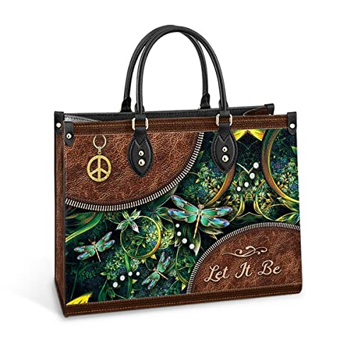 64HYDRO Hippie Dragonfly Let It Be Women Handbag Shoulder Bag - Travel Work Leather Bag - NNRZ181100