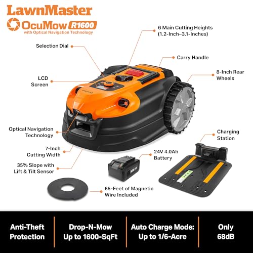 Image of LawnMaster OcuMow R1600 Robot Lawn Mower - VBRM701i4 Plus