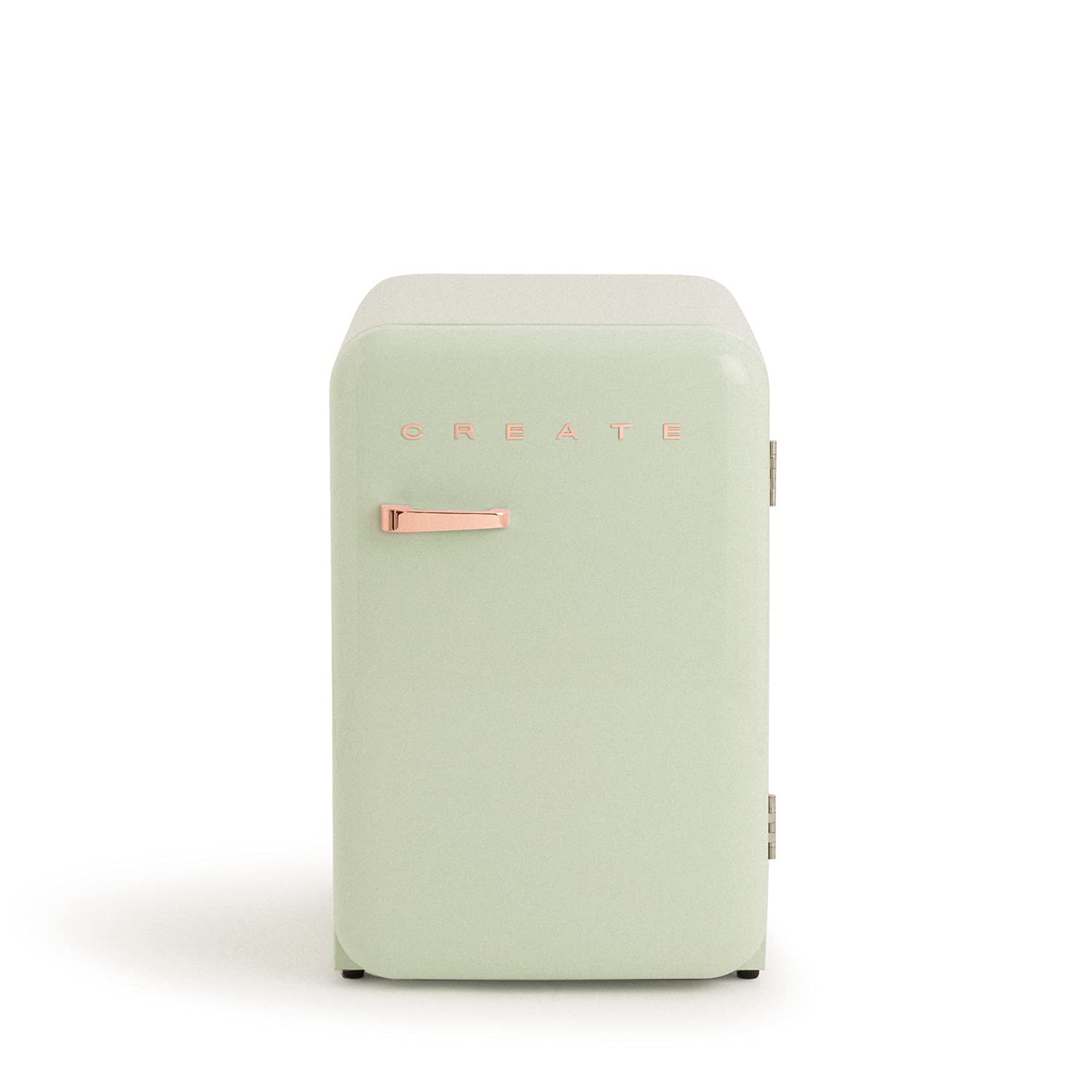 CREATE / RETRO FRIDGE 83.5 ROSE GOLD/Frigorífico verde pastel maneta oro rosado/Minibar, congelador, 83.5 cm