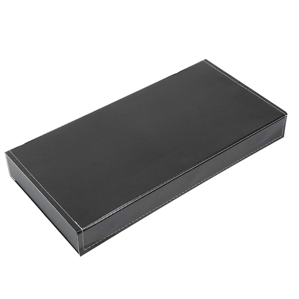 Organizador de gafas de joyería de 12 rejillas, caja de almacenamiento para exhibición de gafas de sol con tapa, material de PU y tablero de densidad, color negro o beige, para
