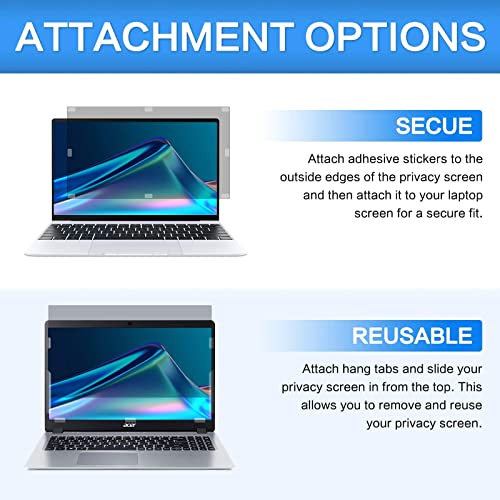 Image of ZOEGAA Privacy Screen 16 Inch Laptop 16:10 Aspect Ratio, Anti Blue Light Anti-Glare Privacy Film and Removable Privacy Screen for Hp /Dell /Acer /Lenovo /ThinkPad /Asus