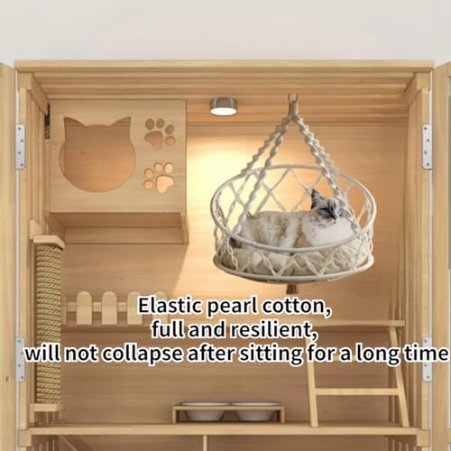 Rede para gatos, cama de gato boho tecida à mão para decoração interna e externa, para brincar, esca