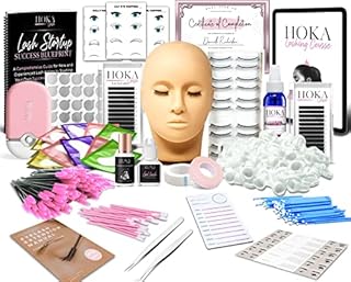 Lash Eyelash Extension Kit: Professional Mannequin Head Training For Beginners Eyelashes Extensions Practice Cosmetology Esthetician Supplies with Mink Individual Eye Lashes Glue Tweezers Tools Case