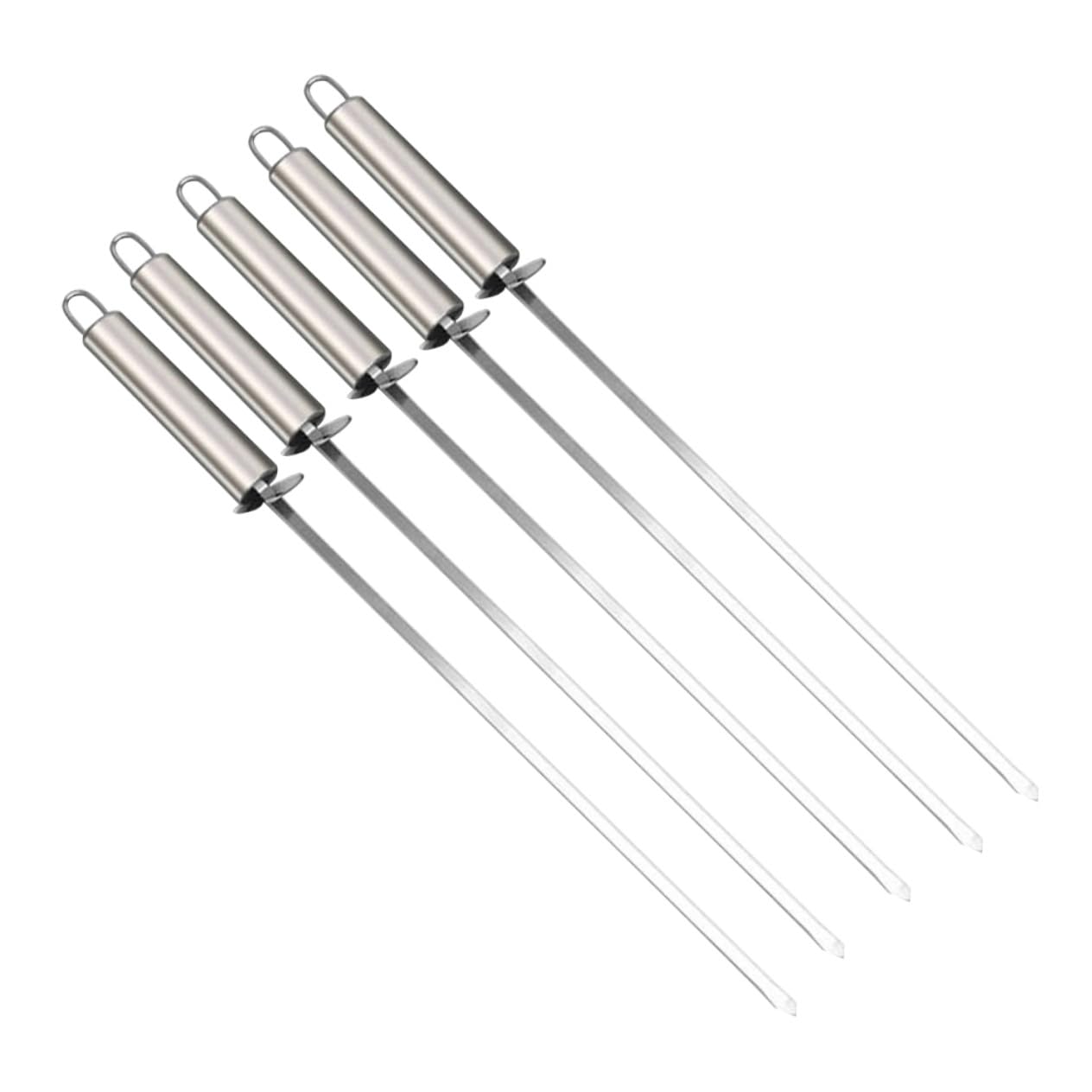 Toddmomy Brochetas de Barbacoa 10 de Acero Inoxidable Diseño Ergonómico con Mango Resistente al Calor para Aperitivos y Verduras Ideales para Picnic y Senderismo