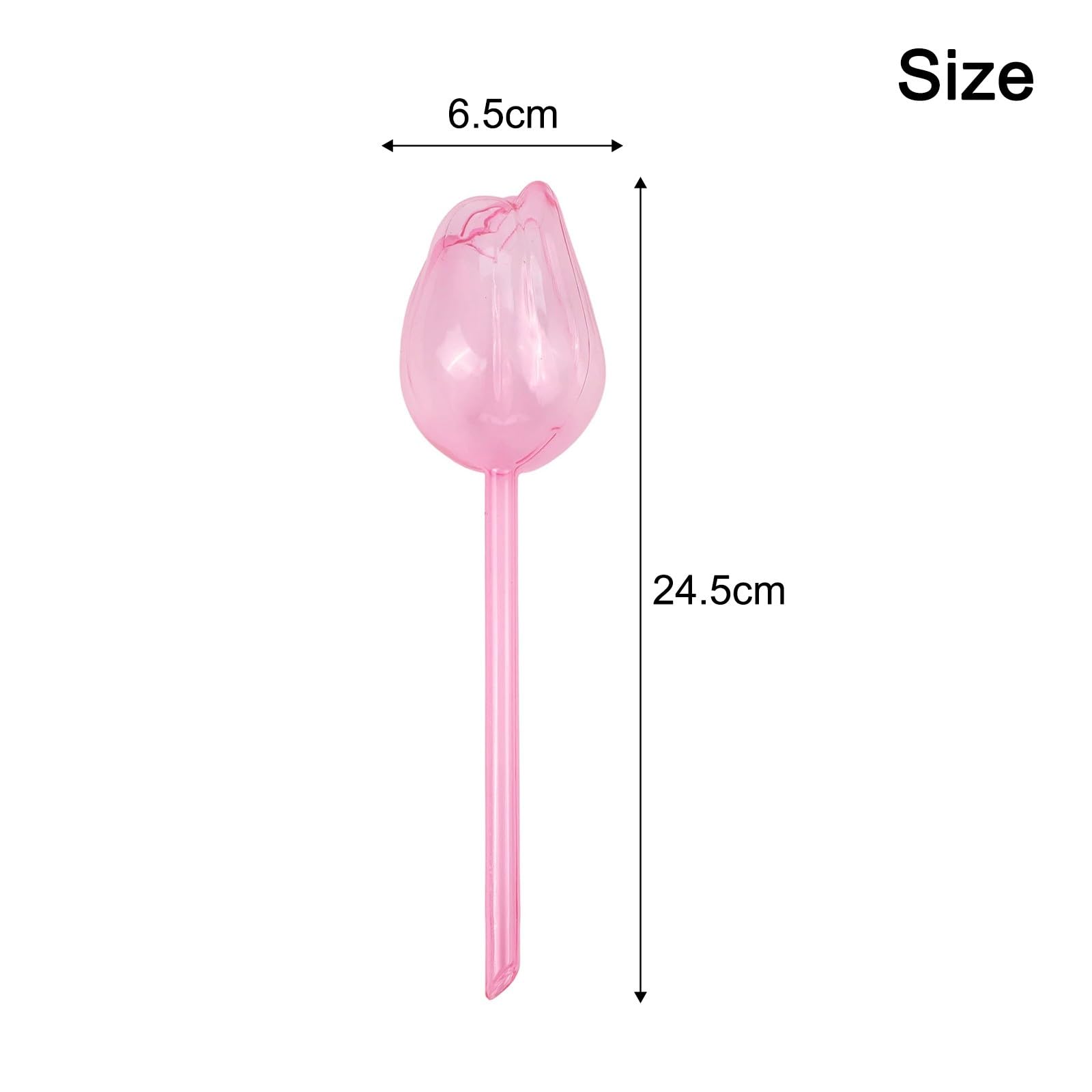 Lot de 10 globes d'arrosage en forme de tulipe pour plantes, dispositif d'arrosage automatique avec goutteur en PVC, fournitures d'irrigation de jardin d'intérieur et d'extérieur Rose