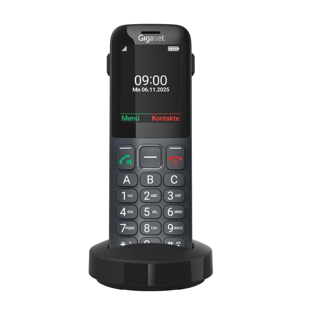 Gigaset Comfort 600 SIM - 4G Volte HD Telefono con display a colori da 2,4",compatibile con apparecchi acustici,grande memoria per 500 contatti, compatibile con DE, IT, FR, NL, BE, Che, AUT, antracite