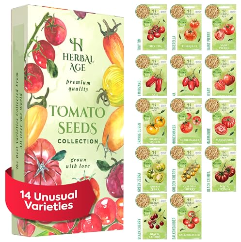 Garden Gifts, Grow Your Own Kits Tomatoes Seeds – 14 Unusual Tomato Varieties, 480+ Perfect Seeds – Gardening Gifts for Women, Unusual Gifts for Men – Allotment Gifts & Garden Accessories