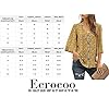 Ecrocoo Summer Tops for Women Ladies Juniors Teen Girls Fashion Casual Stylish V Neck Bell Sleeve Boho Flower Pattern Button Down Tops Loose Fitting Flowy Flutter Blouses Shirts for Vacation,Yellow L