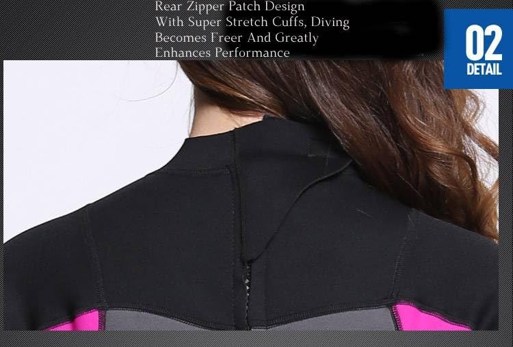 Womens 2mm Neoprene Shorty Wetsuit, Diving Suit Front Zip Wetsuit for Diving Snorkeling Surfing Swimming - Image 3