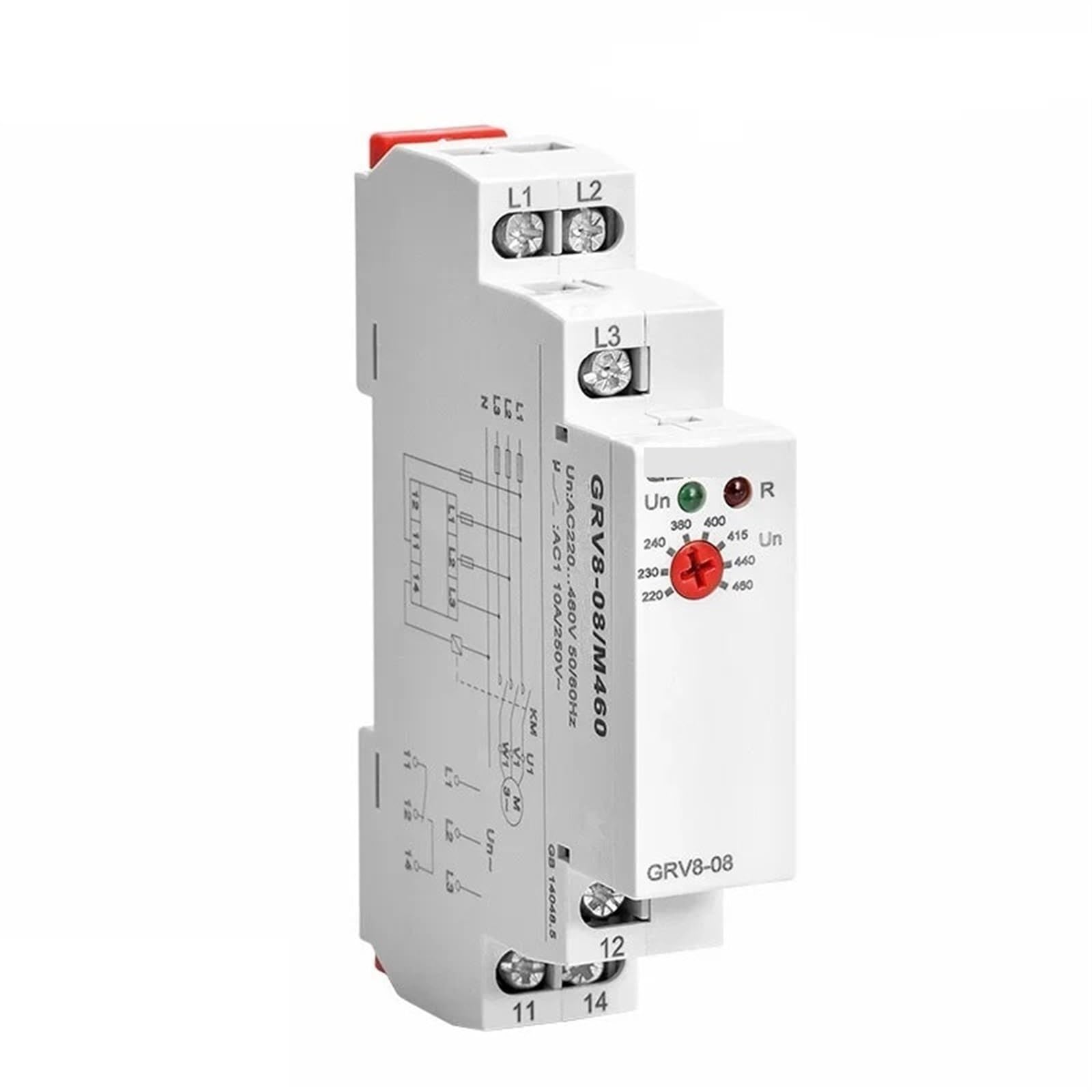 GRV8-08 Relé de sobretensión y subtensión, fallo de fase, secuencia de fase, relé de Control de asimetría, 1 Uds. (Size : GRV8-08D M265)