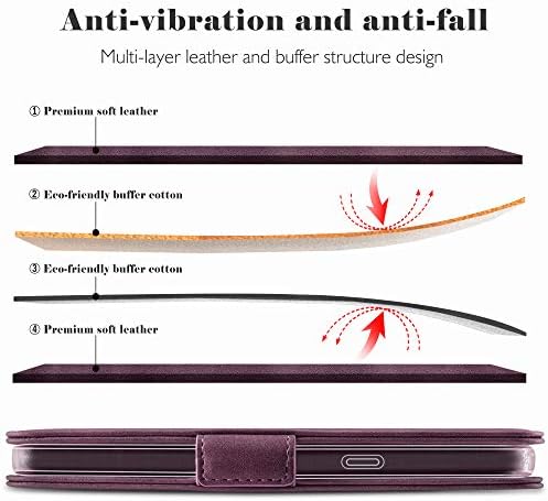 YATWIN Samsung Galaxy S9 Plus Case, Samsung S9 Plus Flip Wallet Leather Case with Card Slot and Shockproof Function Kickstand Phone Cases Cover for Samsung S9 + - Wine Red