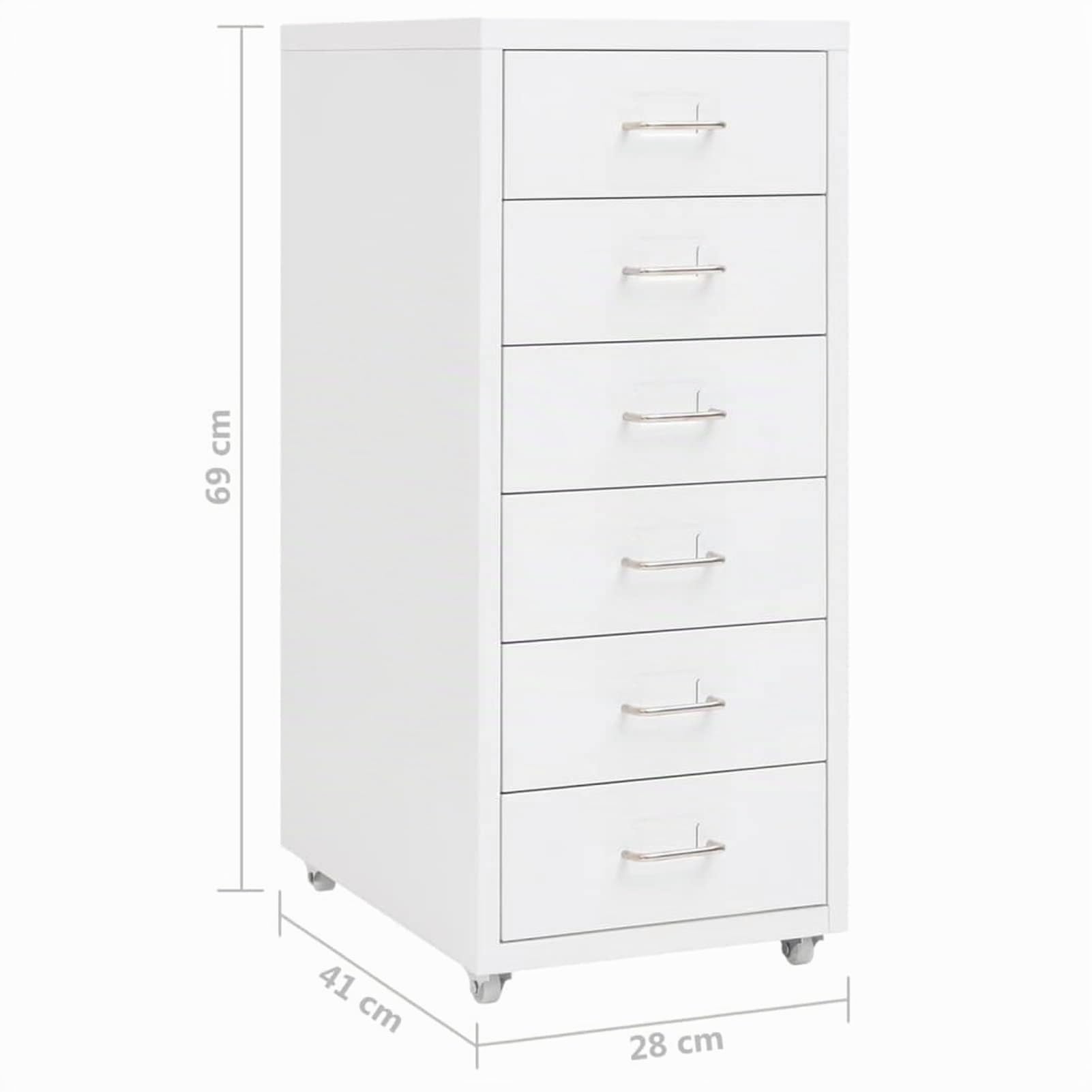 ShGaxin Armario archivador móvil, Armario Oficina, Mueble Archivador, Cajonera Oficina, Metal Blanco 28x41x69 cm