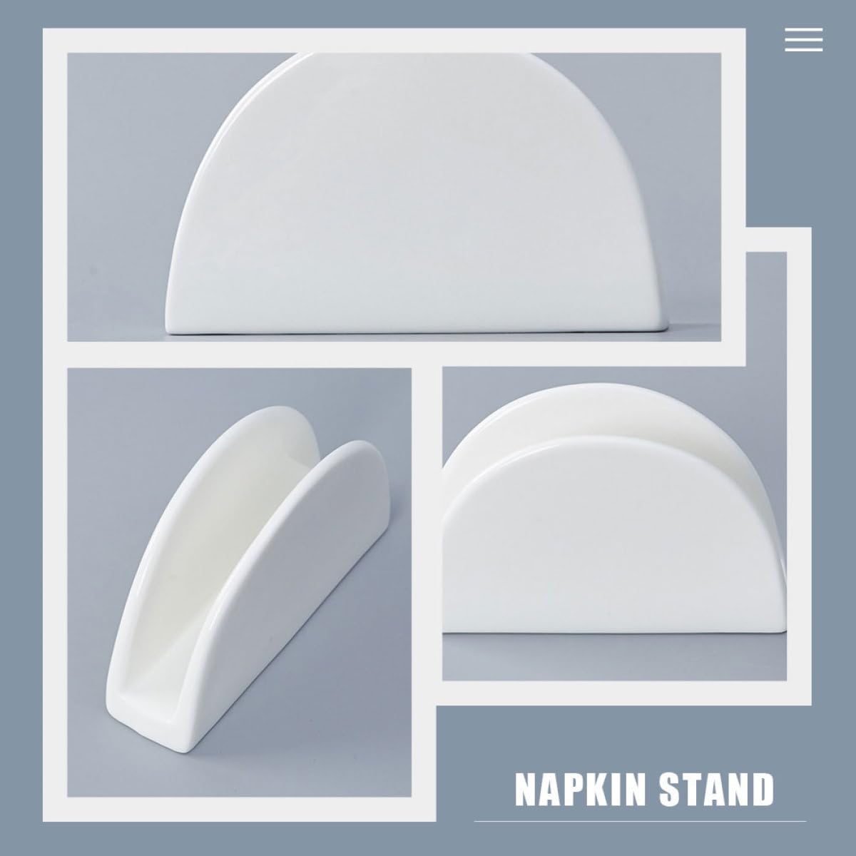 Healeved Servilletero de Cerámica Blanco 2piezas Soporte para Servilletas Diseño Moderno y Delicado Resistente al Desgaste Diario para Mesa Adecuado para Cocina y Bar