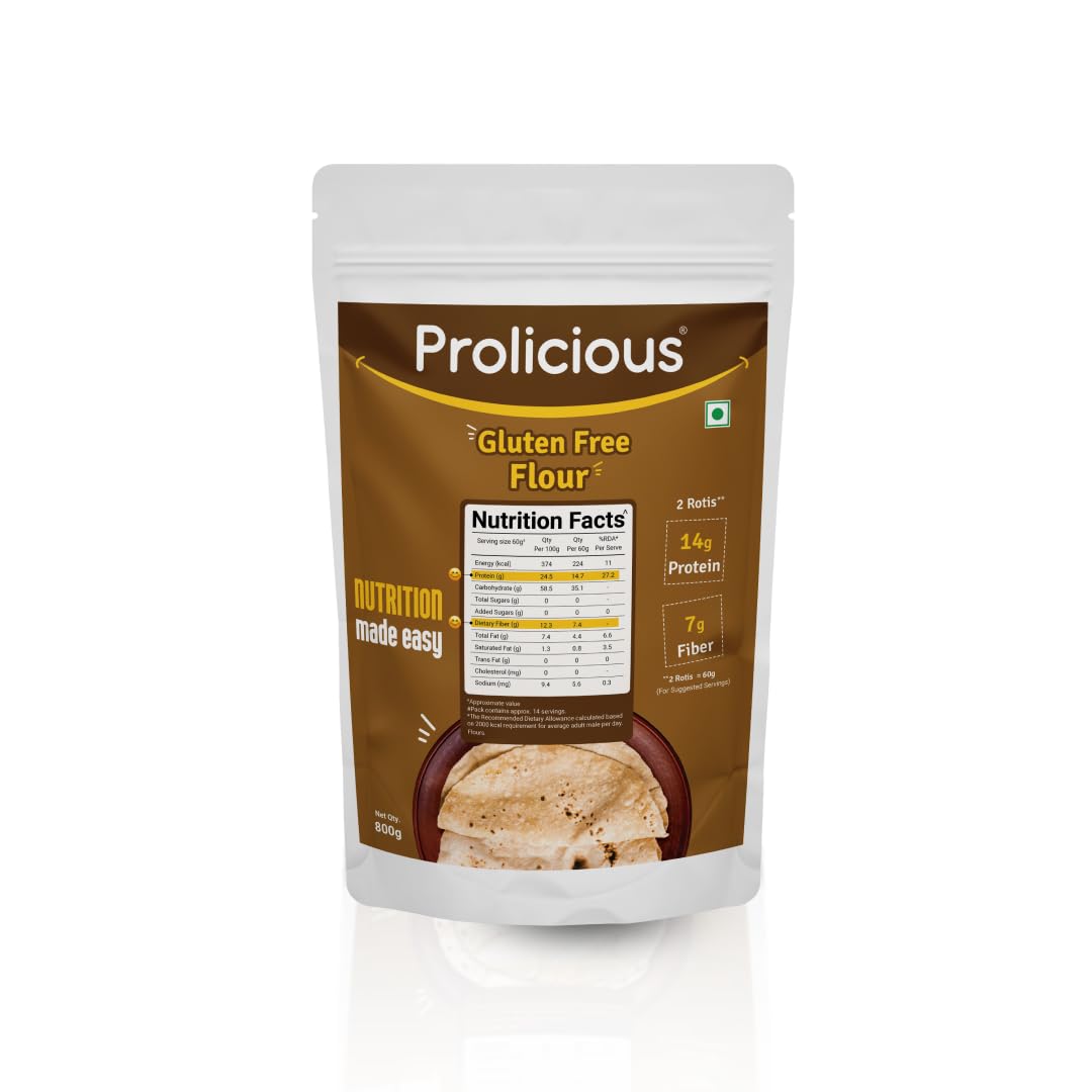 Prolicious Gluten-Free Flour - High Protein, High Fiber, Easy to Digest | Natural & Healthy Choice | 800 grams (B0C6Q888ZD) Amazon Price History, Amazon Price Tracker