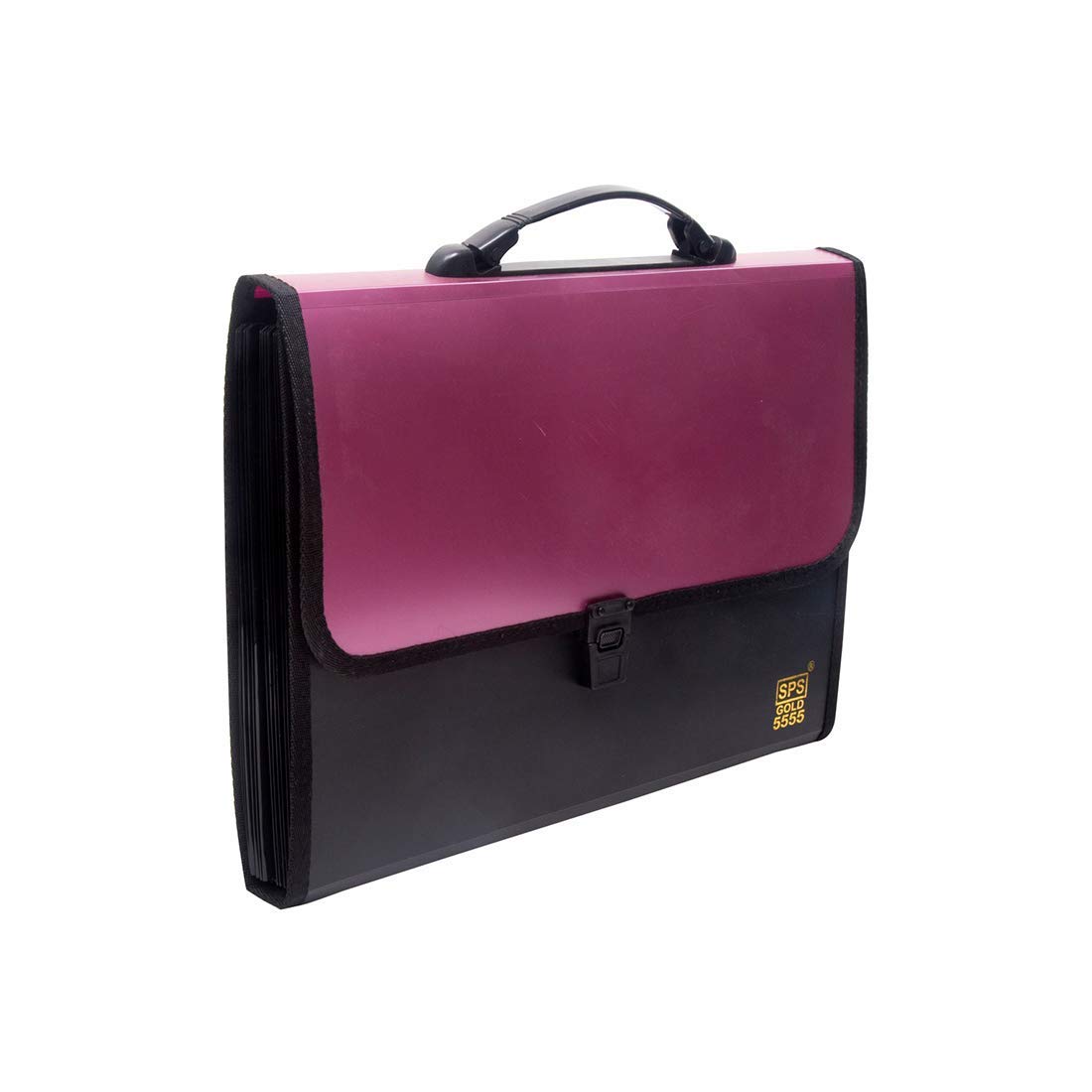 SPS Presents 5555 - Carpeta de plástico con asa (rosa, negro)