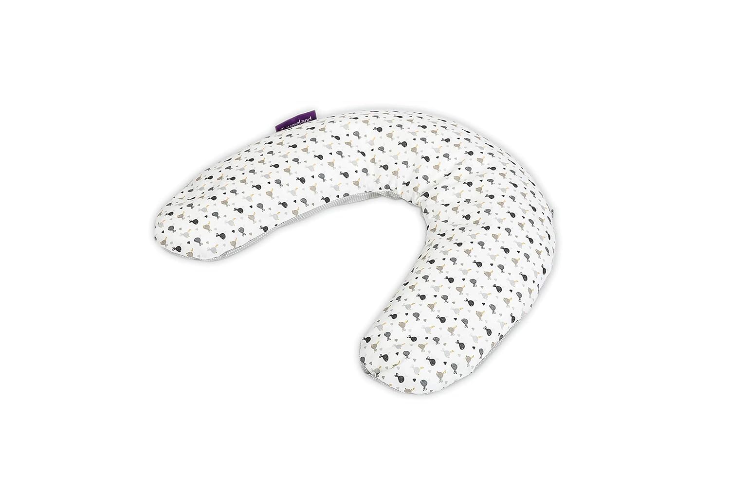 Träumeland Seitenlagerungskissen Design 2 mit geräuscharmer EPS-Perlenfüllung, Bezug 100% Baumwolle - abnehmbar und waschbar, Grau