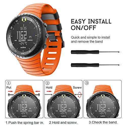 Correa compatible para reloj Suunto Core en TPU con hebilla de acero miniatura 4