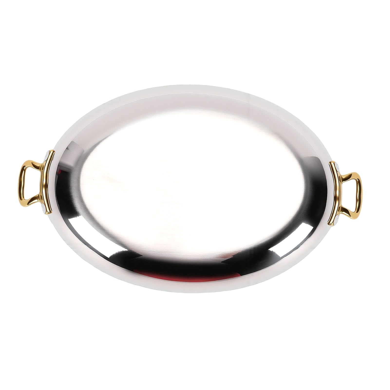 Tnfeeon Sartén Ovalada de Acero Inoxidable para Asar, 25 Cm